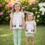 Tractor applique tunic & dusty green leggings