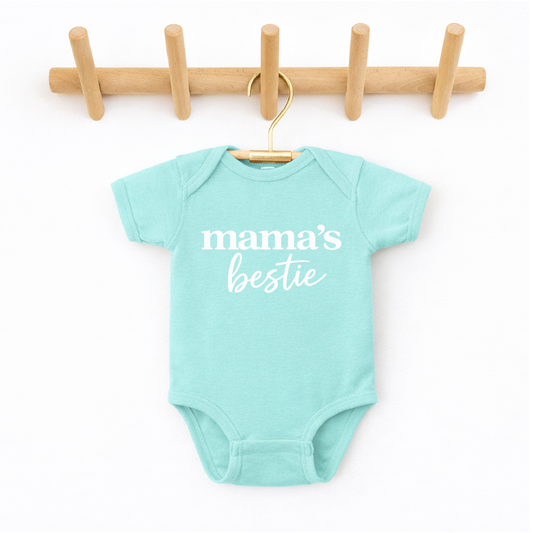Mama's Bestie Baby's First Mothers Day Onesie