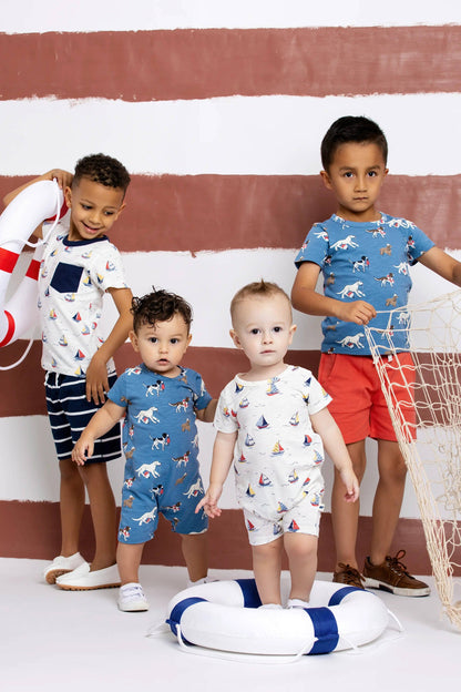 Baby Slub Shorty Romper | Nantucket Pups