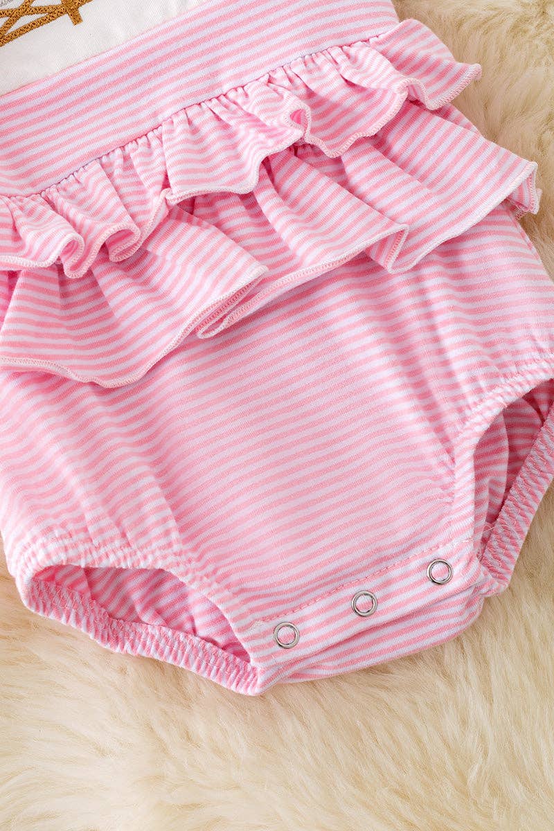 Farm Animal Embroidered Ruffle Bodysuit