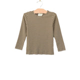 Olive Stripe Tee | Organic Cotton/Modal | 2-6y