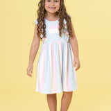 Sunshine Sway Striped Ruffle Dress