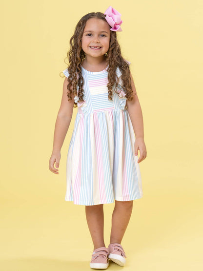 Sunshine Sway Striped Ruffle Dress