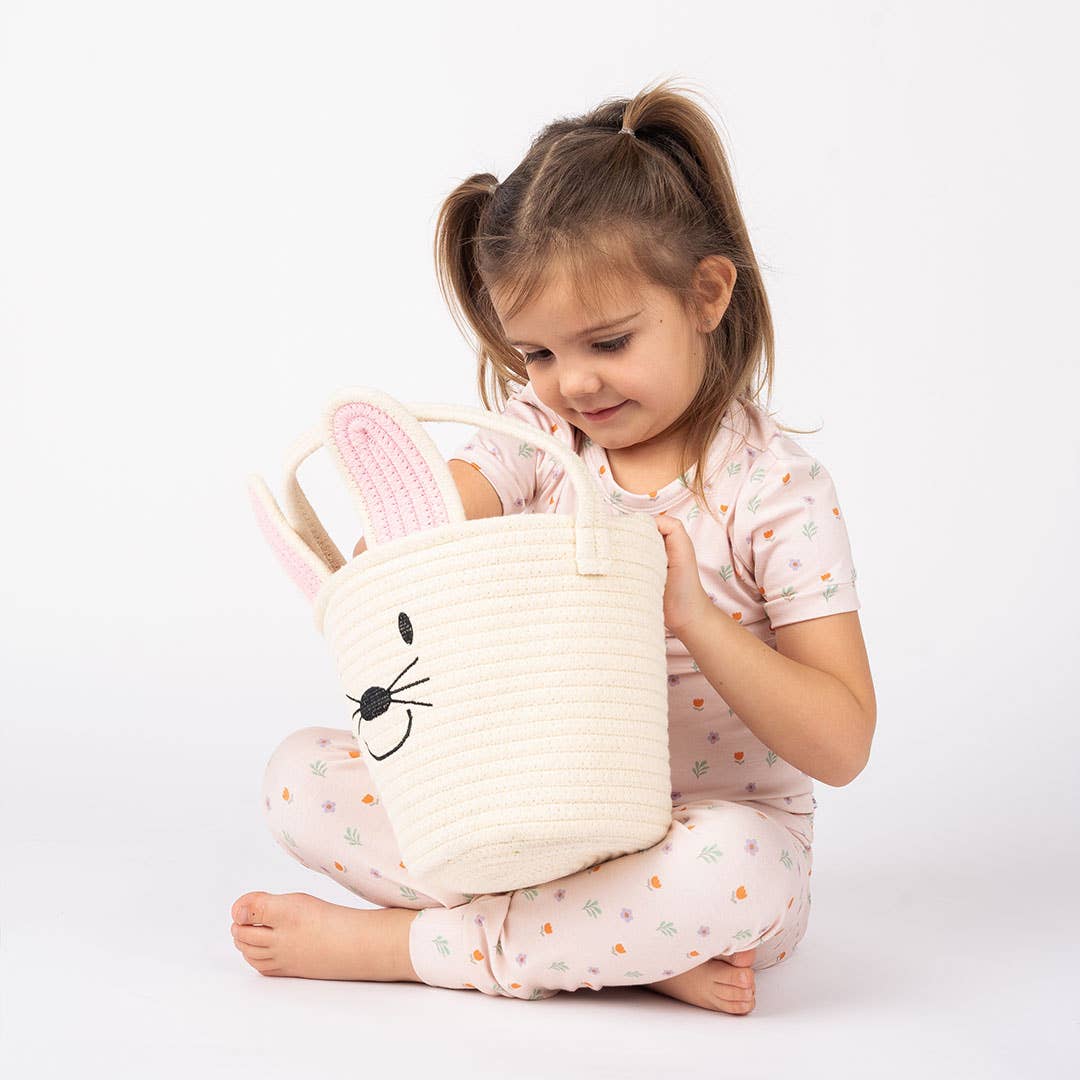 Cream Bunny Easter Basket