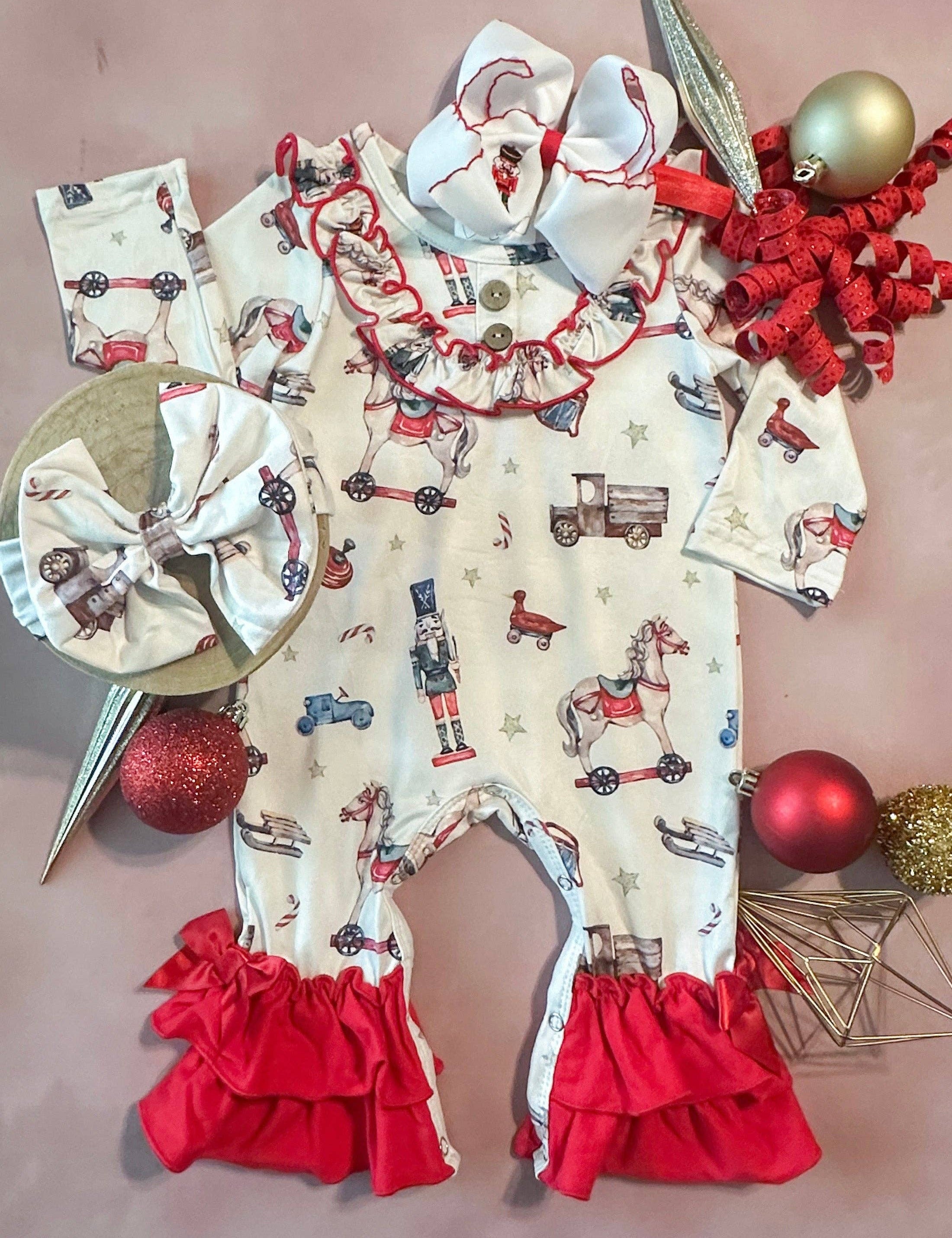 A Very Vintage Christmas Infant Girl's Onesie
