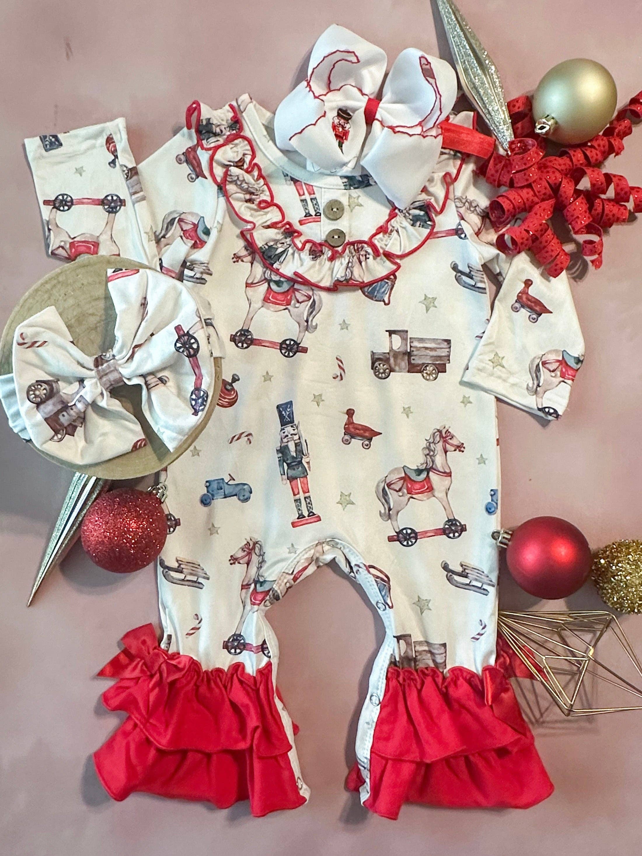 A Very Vintage Christmas Infant Girl's Onesie