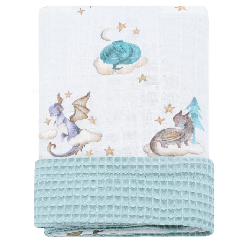 Waffle Knit Blanket - Sleepy Dragons