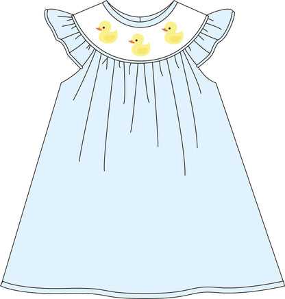 Rubber Duckie Flutter-Sleeve Dress