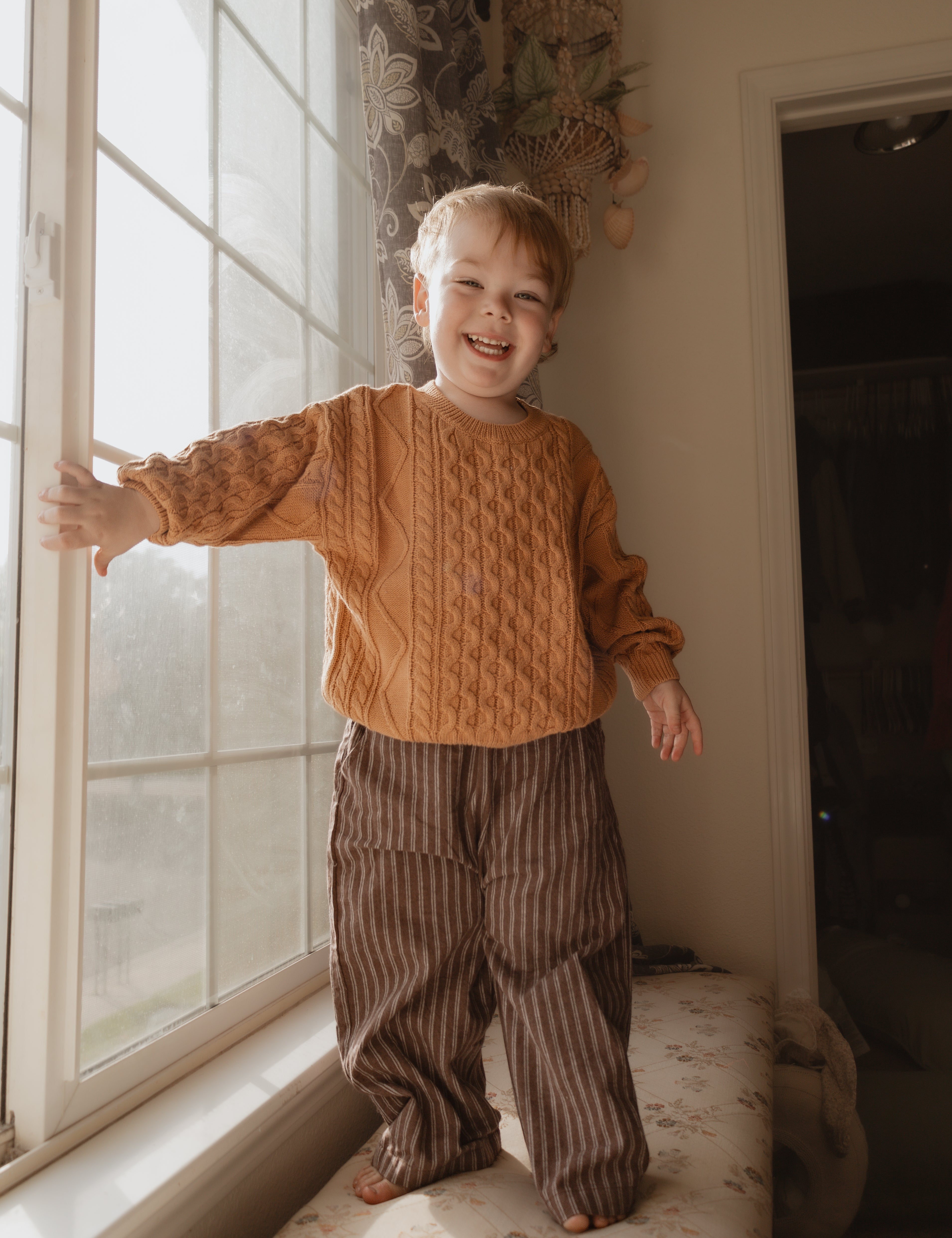 Dark Chocolate Stripe Cotton Pants