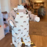 Watercolor Moose Corduroy Overalls