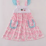 Strawberry Milk Cow Ruffle Dress