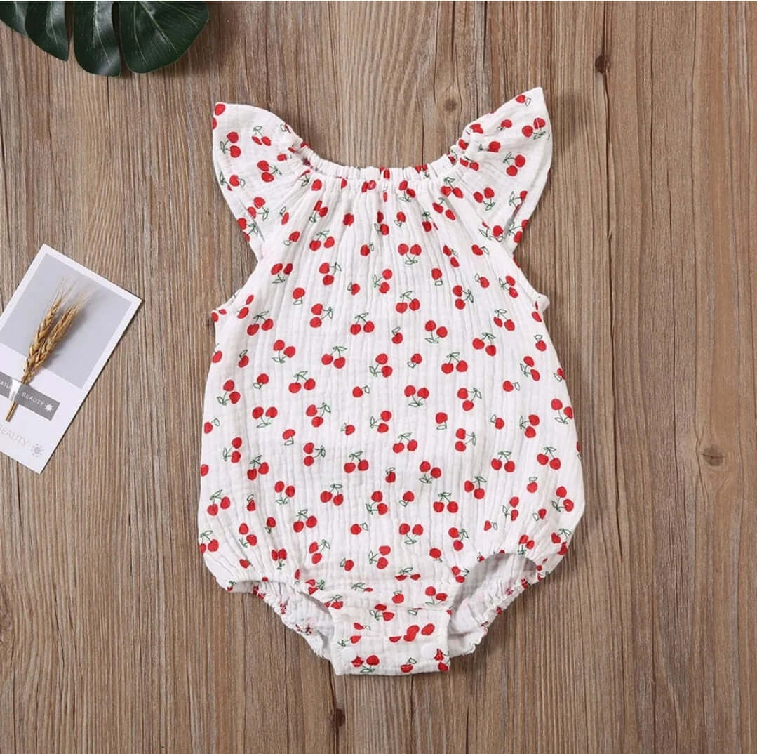 Cherry Pie Muslin Romper