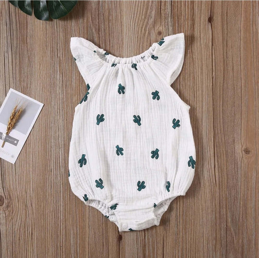 Little Cactus Muslin Ruffle Romper