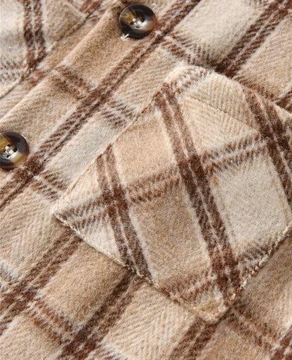 Rust & Brown Plaid Hooded Shacket