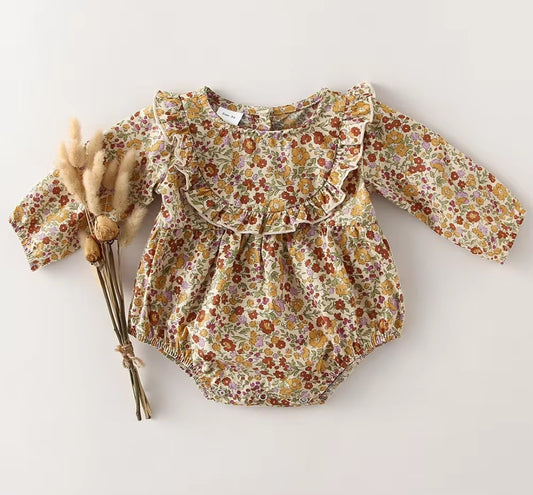 Fall Floral Bubble Romper