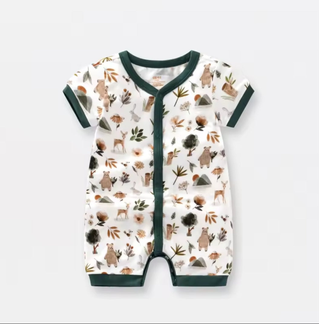 Forest Animals & Flowers Bamboo Shortie