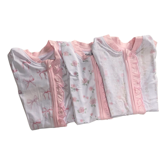 Romantic Florals & Bows Bamboo Ruffle Shortie