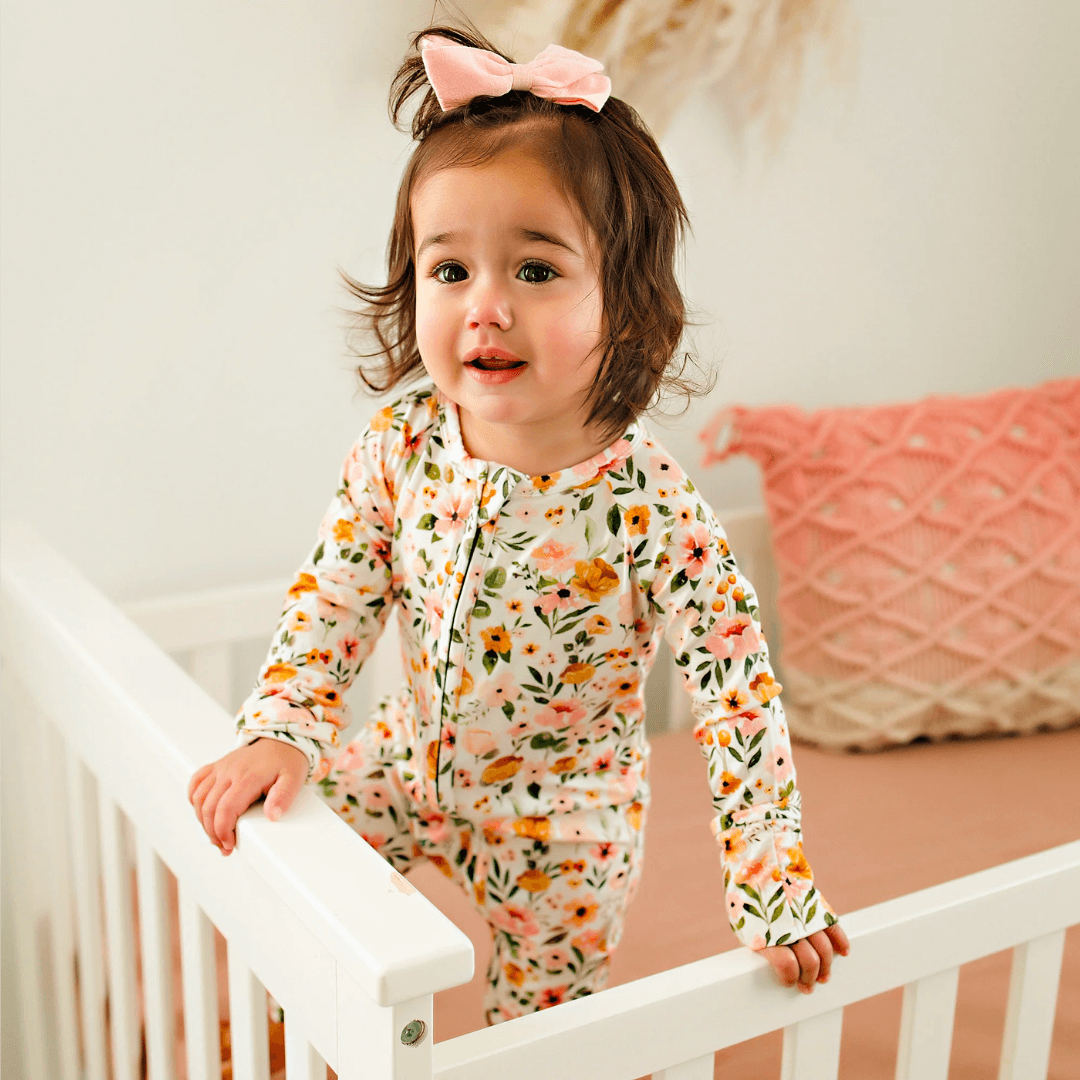 Boho Floral Bamboo Sleeper - Evvie Bean's Baby Boutique