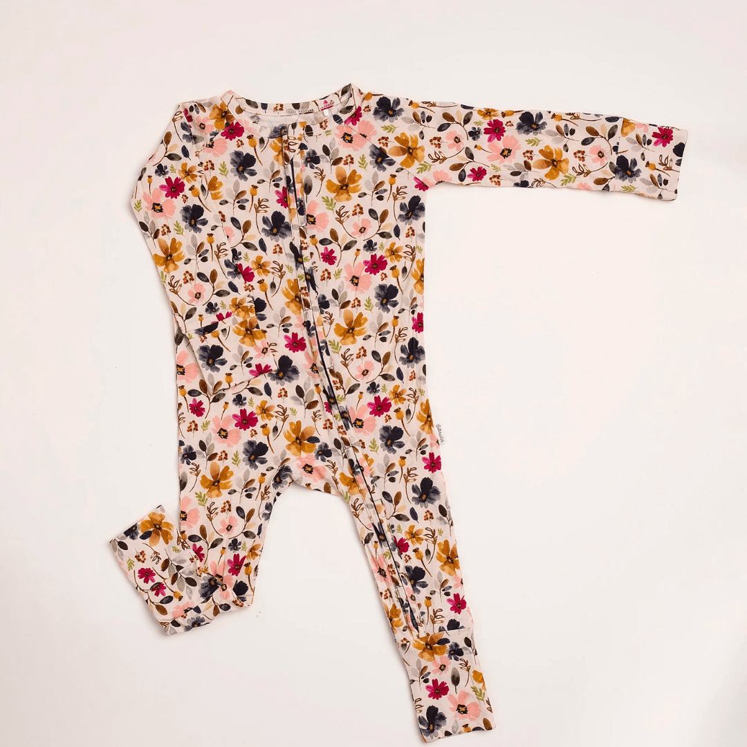 Watercolor Floral Bamboo Sleeper - Evvie Bean's Baby Boutique