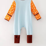 Little Buckaroo western printed baby romper