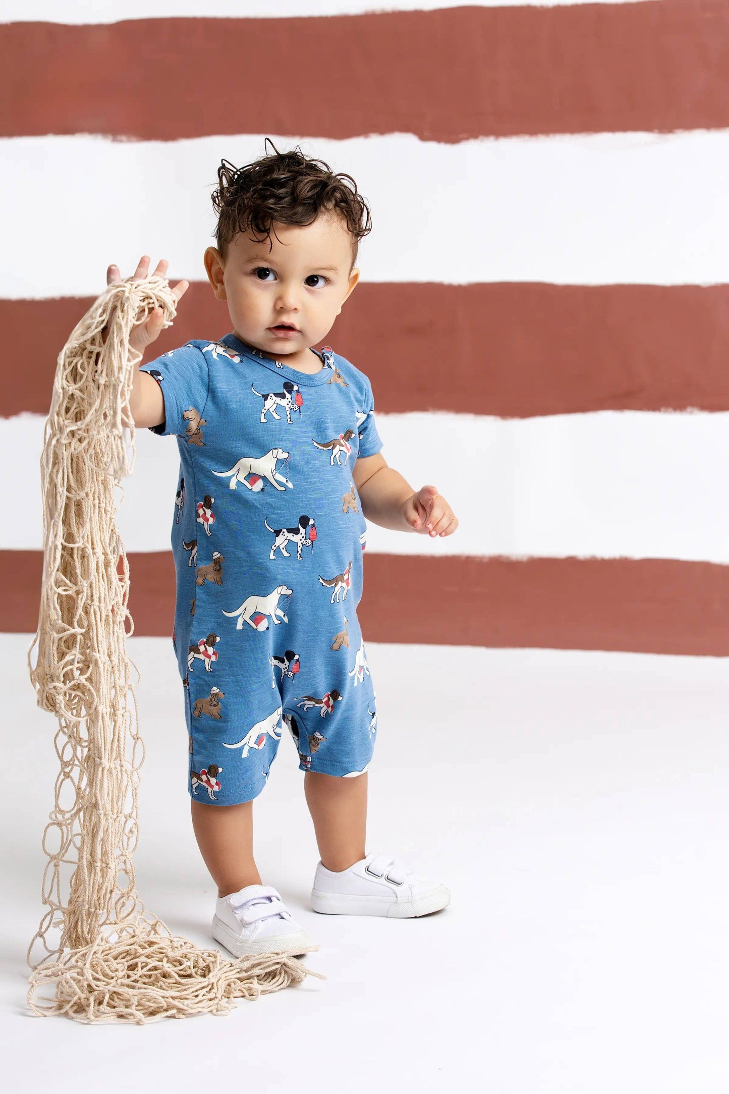 Baby Slub Shorty Romper | Nantucket Pups