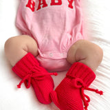 Knit Booties, Red