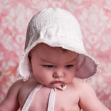 Heart Eyelet Baby Sunbonnet