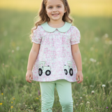 Tractor applique tunic & dusty green leggings