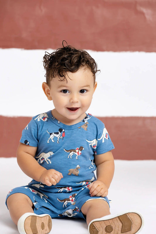 Baby Slub Shorty Romper | Nantucket Pups