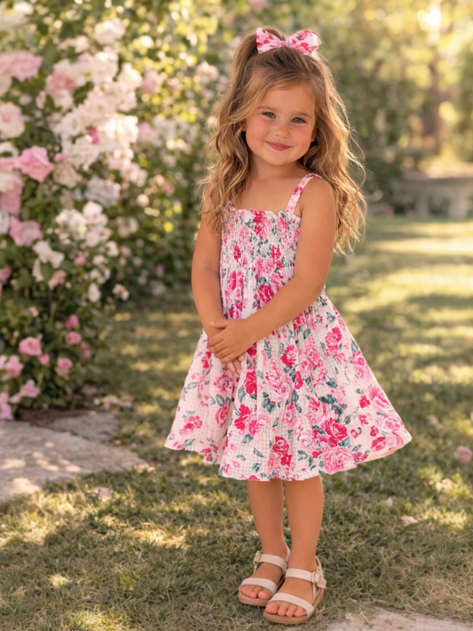 Muslin Smocked Tube Dress, Pink Splendor