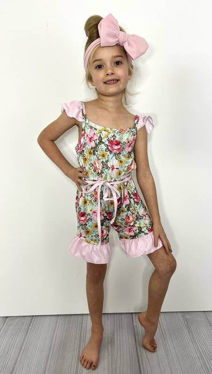 Vintage Floral Ruffle Romper