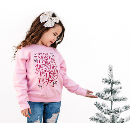 Most Wonderful Time | Girls Mama Mini Christmas Sweatshirts
