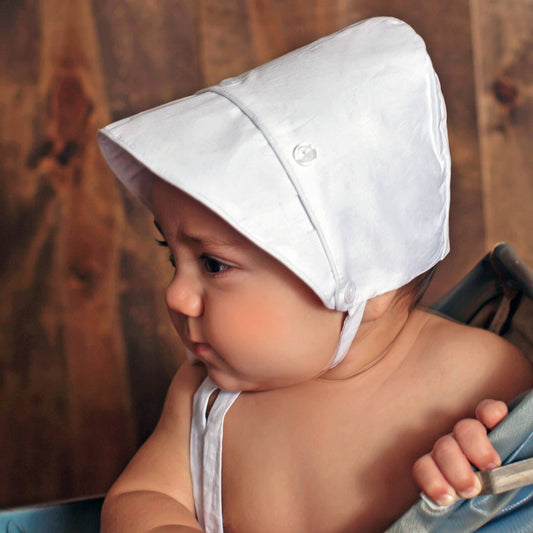 Boys Solid White Bonnet Baby