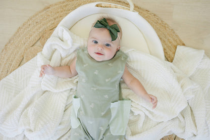 Organic Cotton Sleeveless Romper - Freshwater Snail