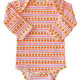 Pumpkin Stripe Pink / Organic Long Sleeve Bodysuit