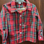 Christmas Red Tartan Plaid Button Up Shirt - Boy's