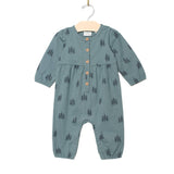 Henley Long Leg Romper- Twilight Forest