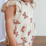 Flutter Sleeve Short Romper- Butterflies