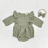 Gabriella Longsleeve Romper with Bow