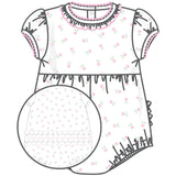 Juliette's Classics Print Ruffle Short Sleeve Bubble