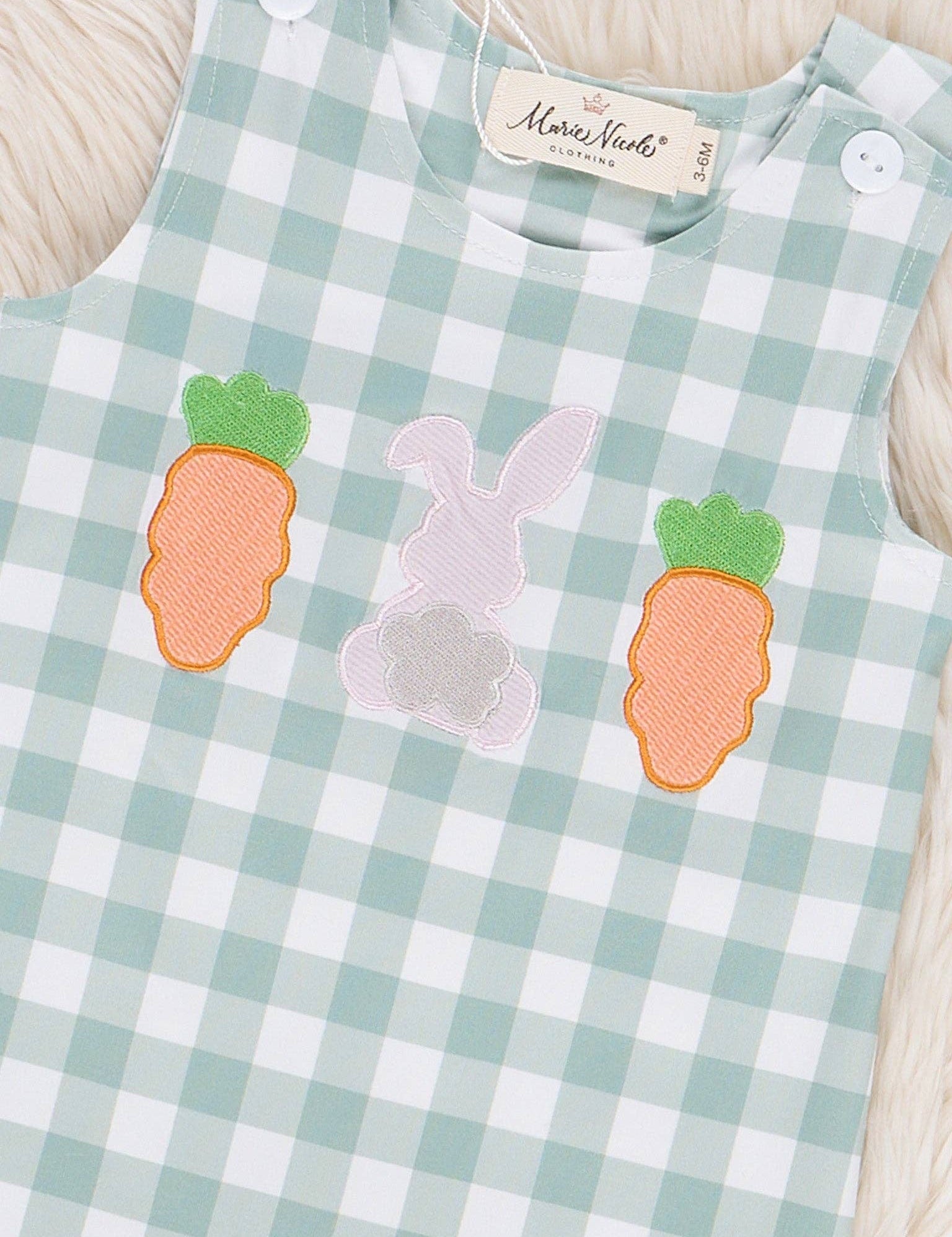 Gingham Carrot Patch Embroidered Johnny