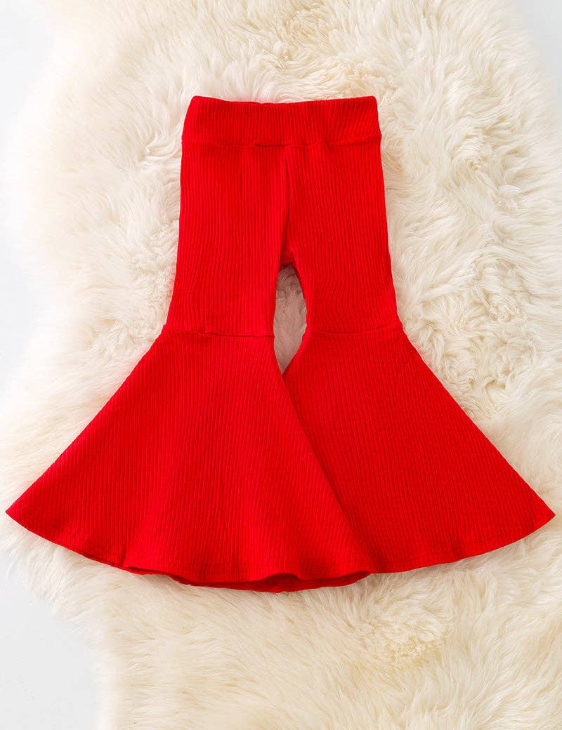 Ribbed Bell Bottoms Red