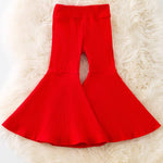 Ribbed Bell Bottoms Red