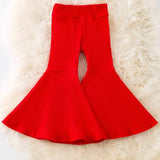 Ribbed Bell Bottoms Red