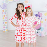 Lovebug 3/4 Sleeve Ruffle Twirl Dress