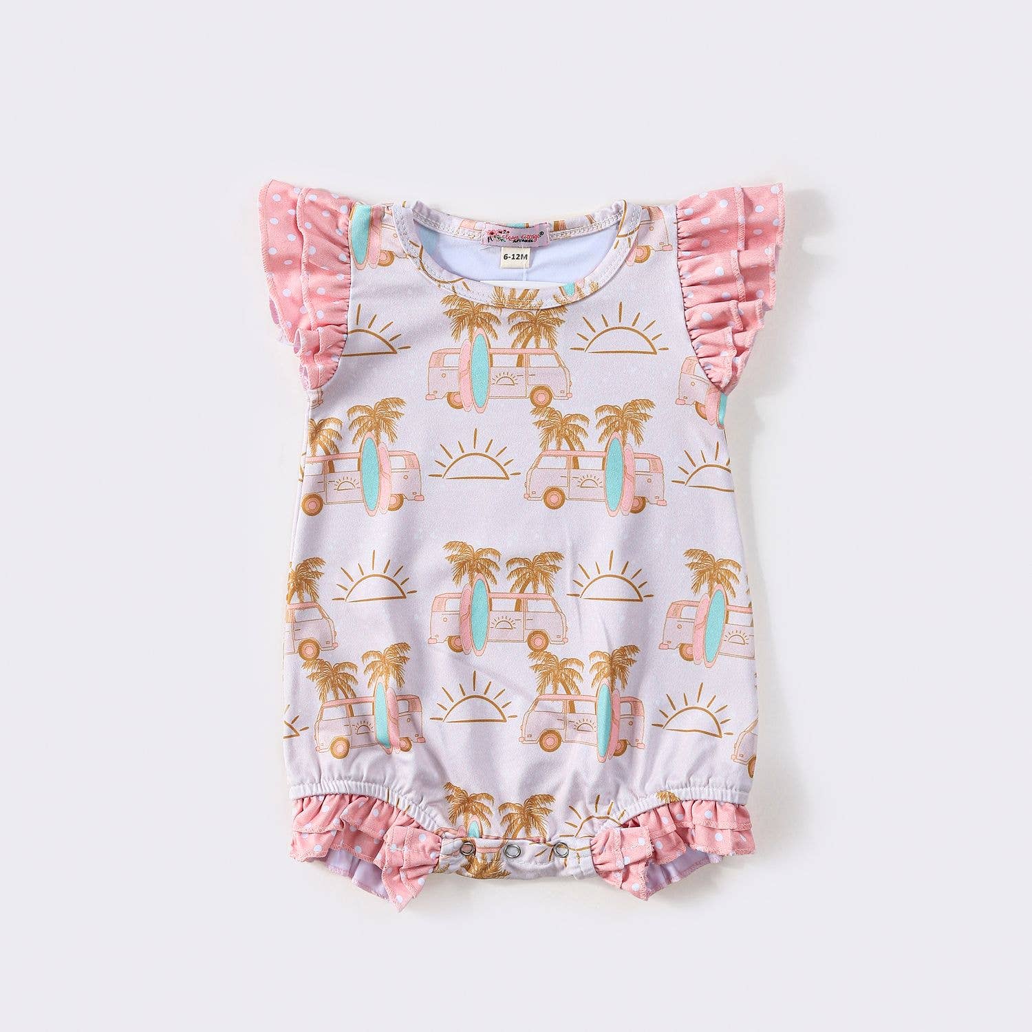 Retro Palm Ruffle Romper