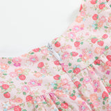 Floral Strawberry Smocked Flutter Dress