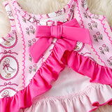 Pink Geese printed baby swing set