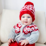 Fairisle Red Cardigan Sweater for Baby & Toddler