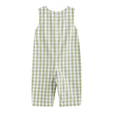 Sage Green Gingham Pumpkin Smocked Overalls
